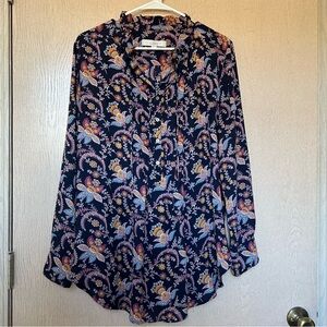 Printed Blouse - LOFT - Size L